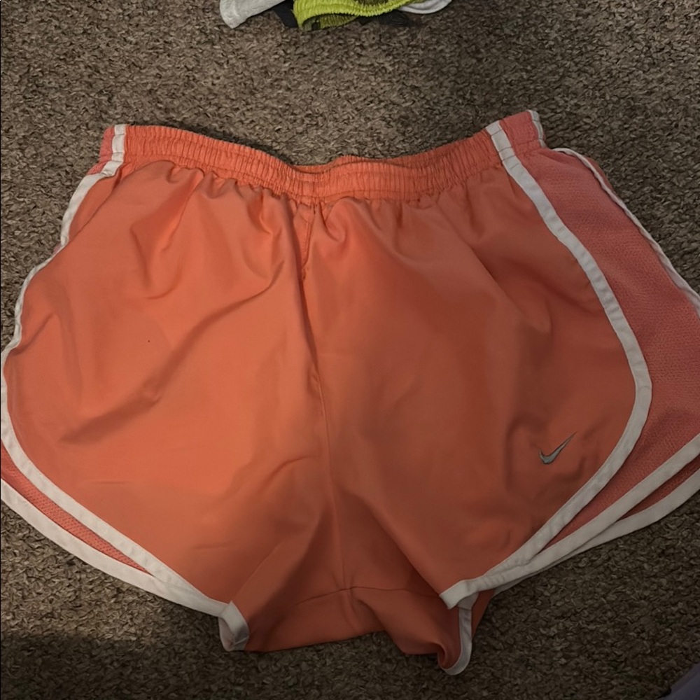 Nike Orange Athletic Shorts Lightweight Retro Design